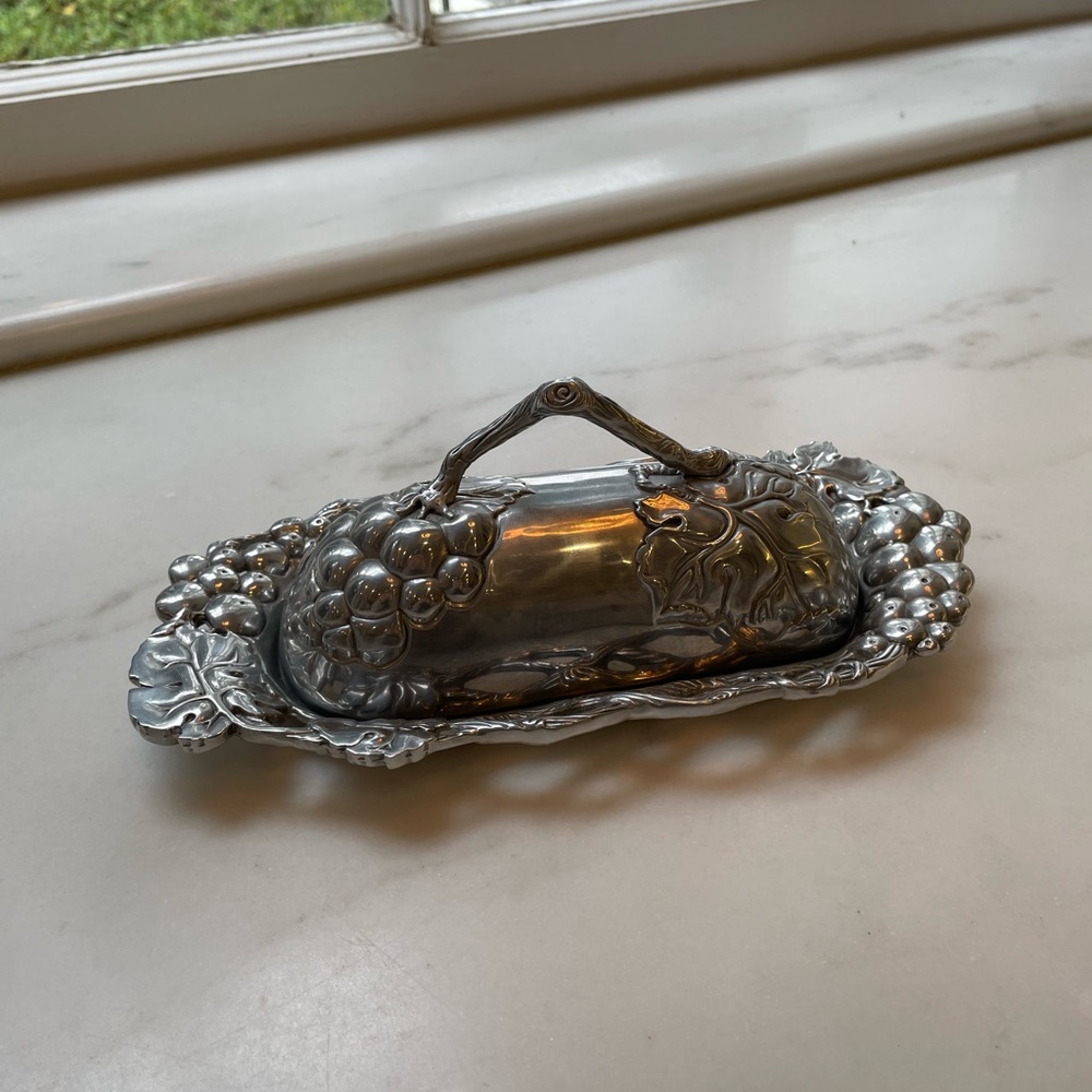 Arthur Court Grapes Aluminum Butter Dish